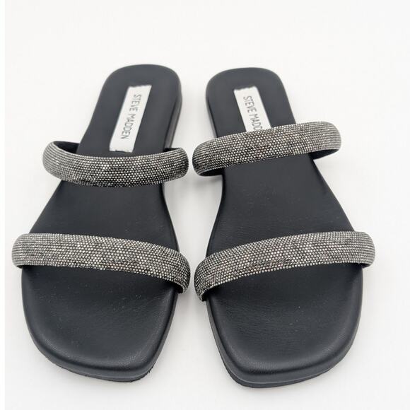Steve Madden Decorate Rhinestone Embellished Slide Sandals Women's Size US7 EU38 - Picture 2 of 10